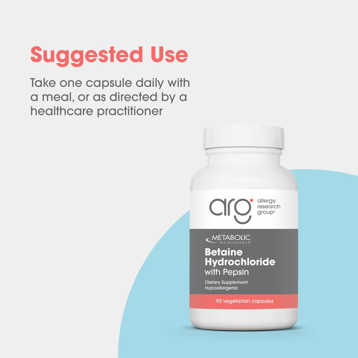 Metabolic Maintenance Betaine HCl with Pepsin - 100 Capsules - image 3