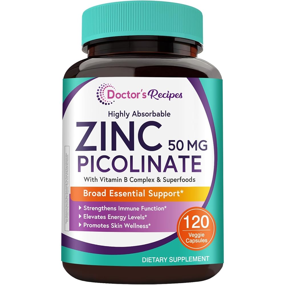 Doctor's Recipes Zinc Complex 50mg Zinc Picolinate - 120 Capsules