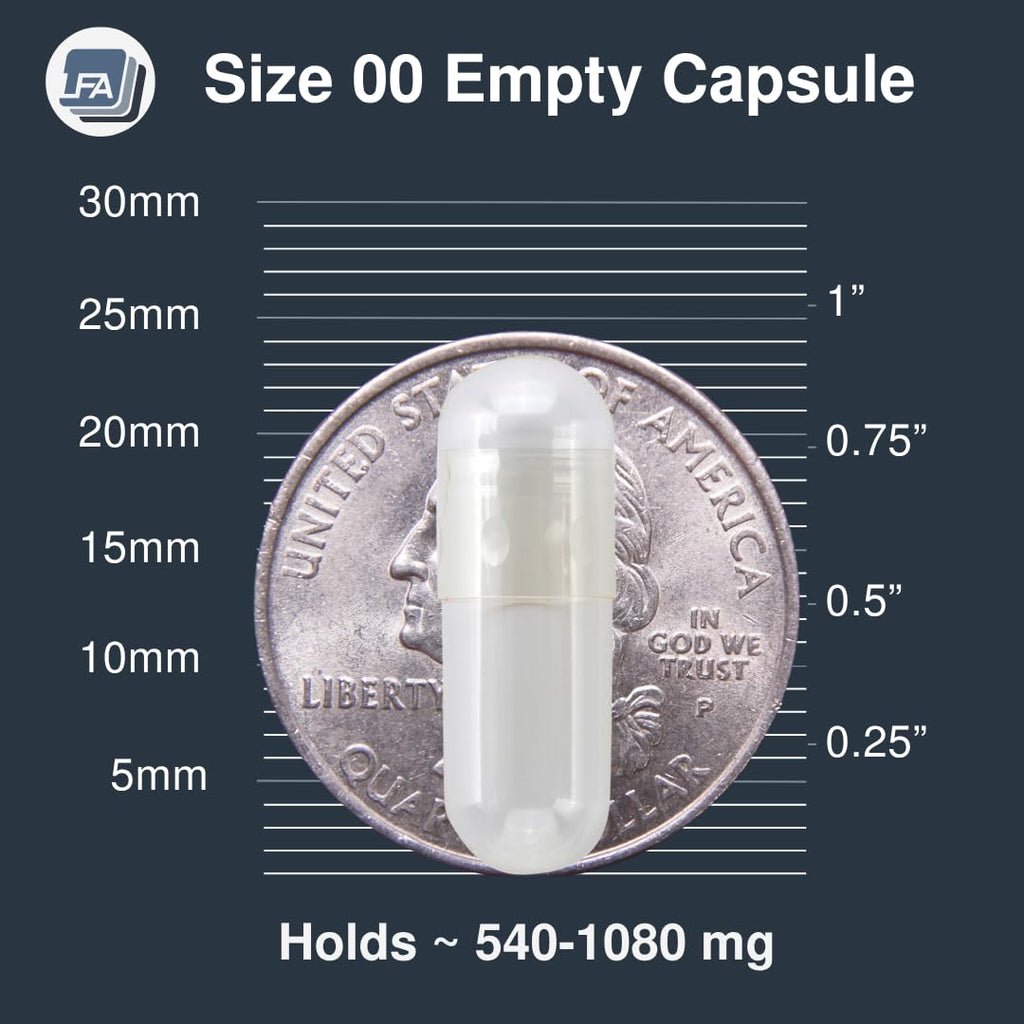 LFA Vegan Pullulan Empty Capsules Size 00 - 1000 Count - image 3