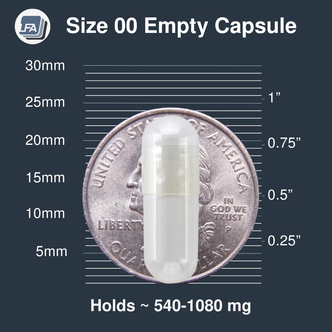 LFA Vegan Pullulan Empty Capsules Size 00 - 1000 Count - image 3