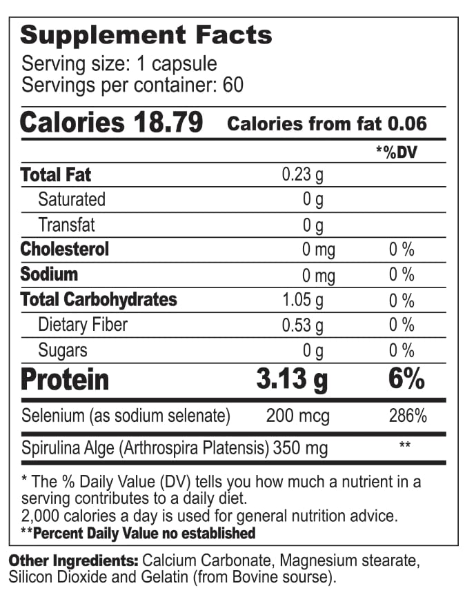Paleolf Selenium + Spirulina Antioxidant Capsules - 60 Capsules - image 4