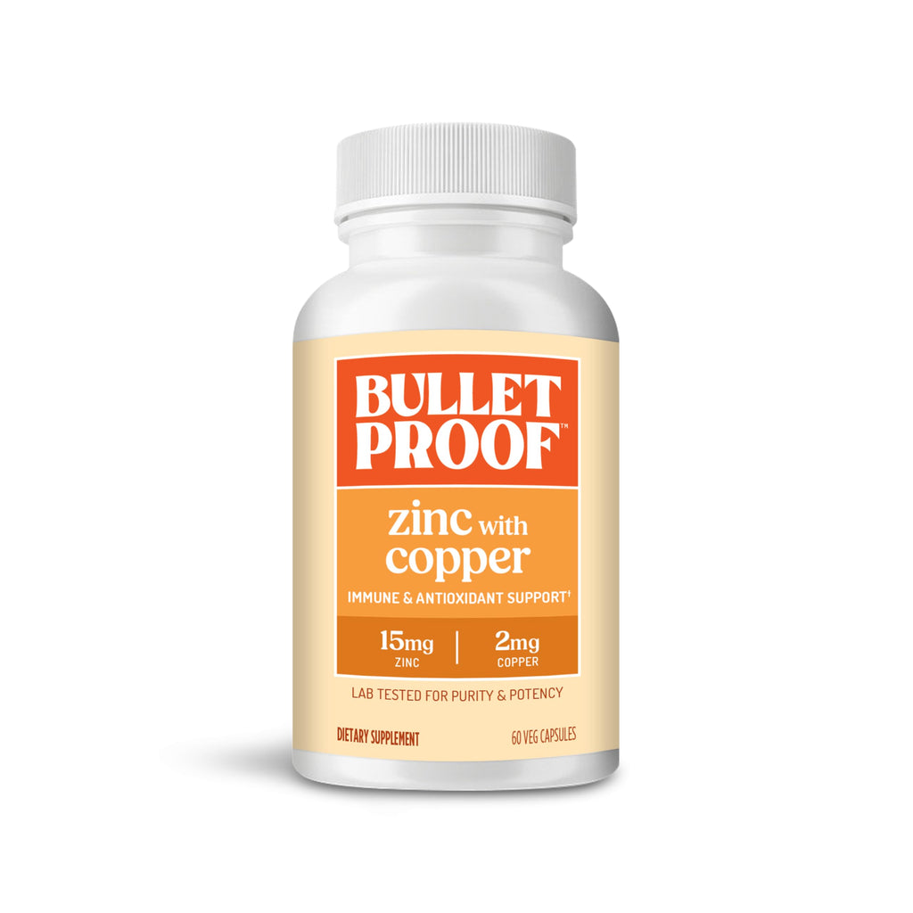 Bulletproof Zinc with Copper Capsules for Immunity and Mood - 60 Count