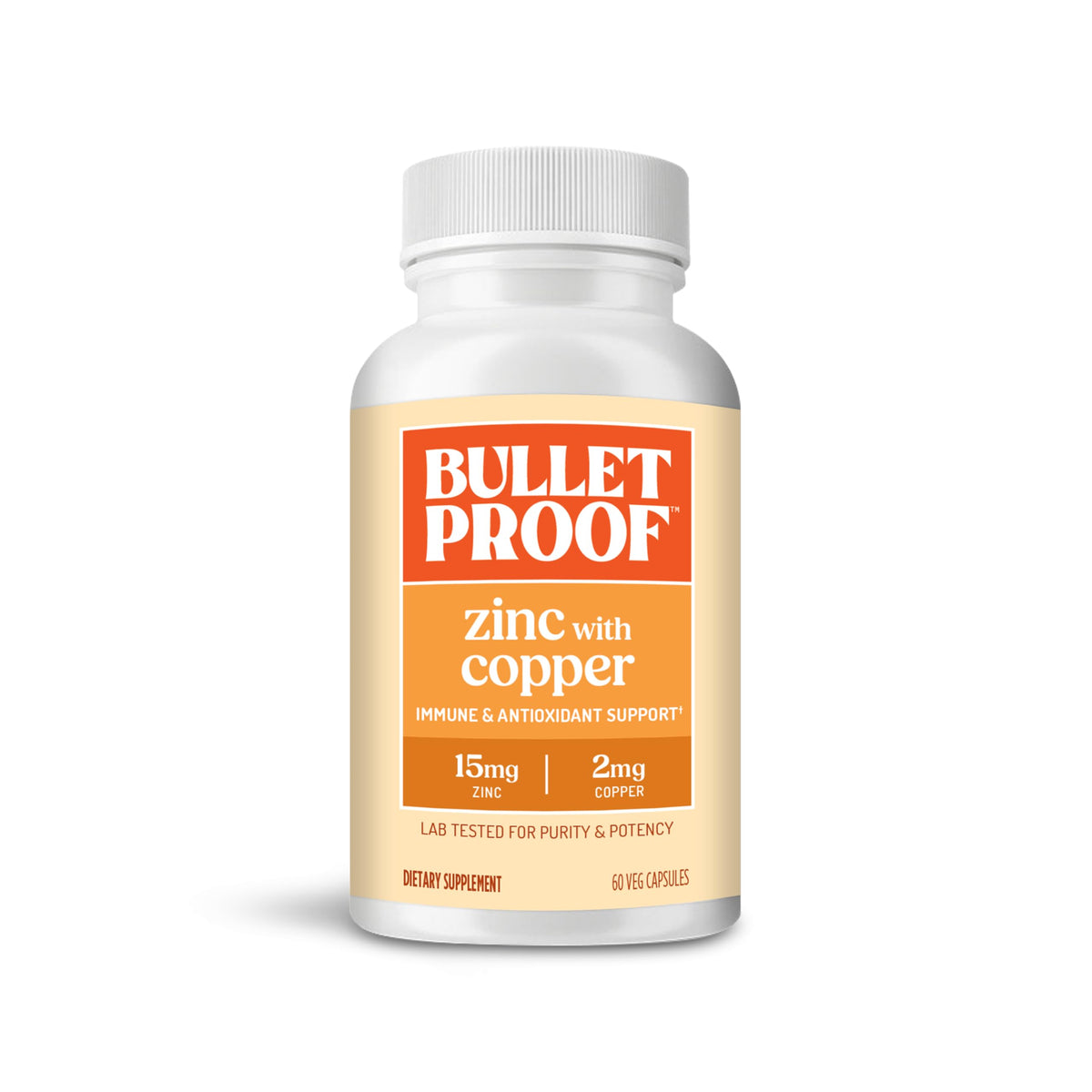 Bulletproof Zinc with Copper Capsules for Immunity and Mood - 60 Count