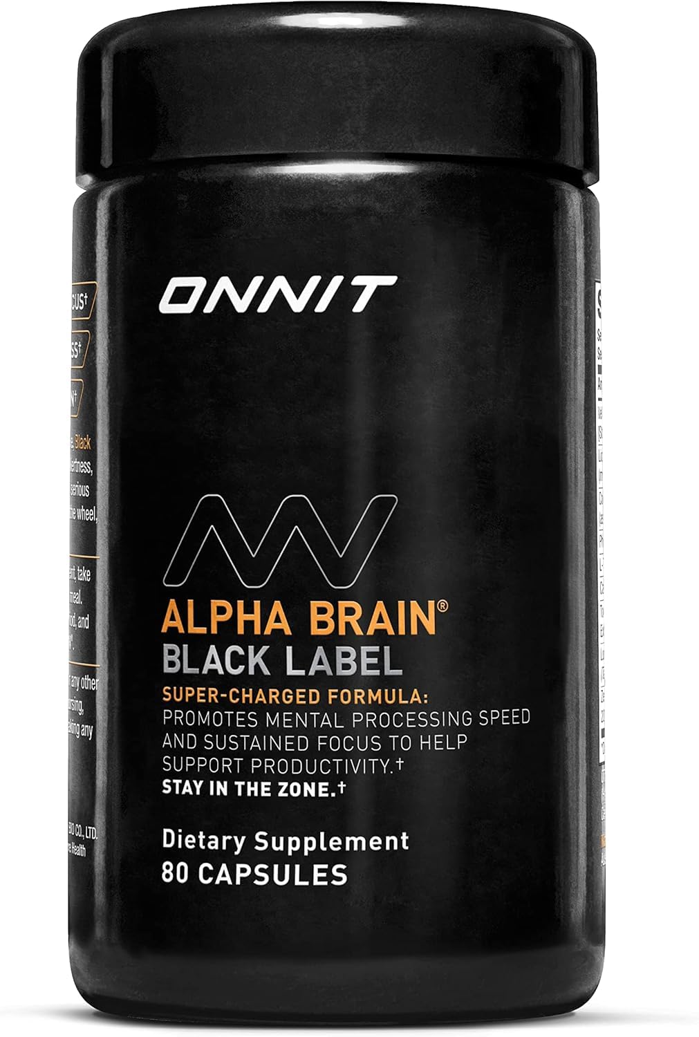 ONNIT Alpha Brain Black Label Nootropic Capsules - 80 Count
