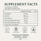 Green Organic Supplements Krill Oil + Astaxanthin 1000 mg - 60 Softgels - image 3