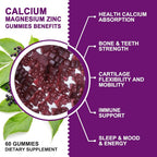 GORNVB Calcium Magnesium Zinc Gummies with High Absorption Magnesium