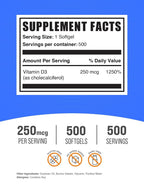 BulkSupplements Vitamin D3 10000 IU Softgels - 500 Count - image 2