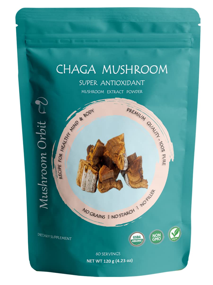 Mushroom Orbit Chaga Organic Mushroom Extract Powder - 60 Servings