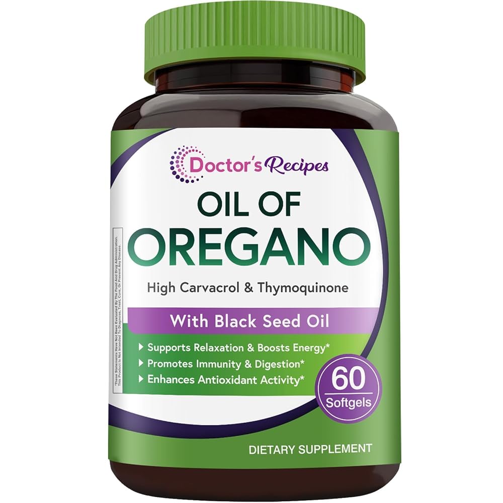 Doctor's Recipes Oil of Oregano with Black Seed Oil - 60 Softgels