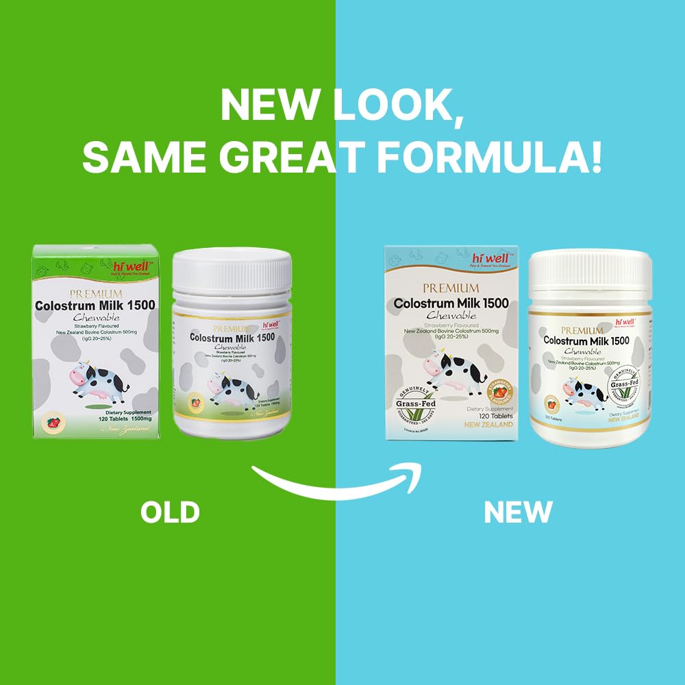 Hi Well Premium Grass-Fed Colostrum1500 120Tablets
