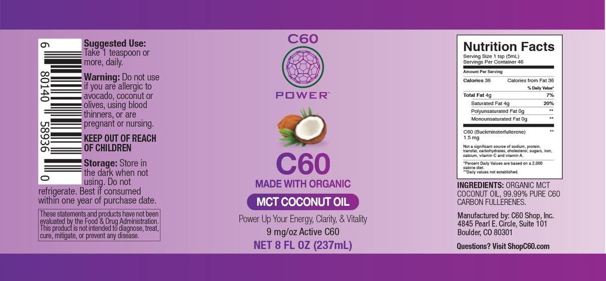 C60 Power Organic MCT Coconut Oil