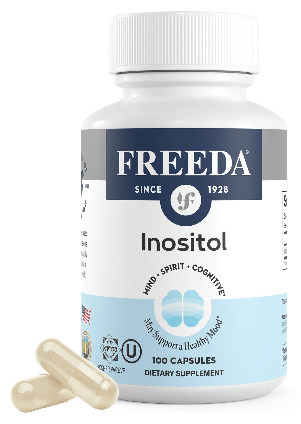 FREEDA Pure Myo-Inositol Supplement 650mg - 16 Ounce Powder