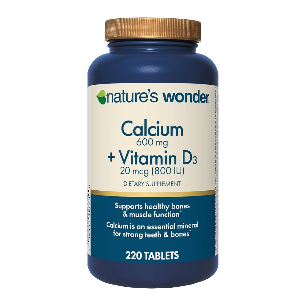 Nature's Wonder Calcium 600mg + Vitamin D3 Bone Health - 220 Tablets