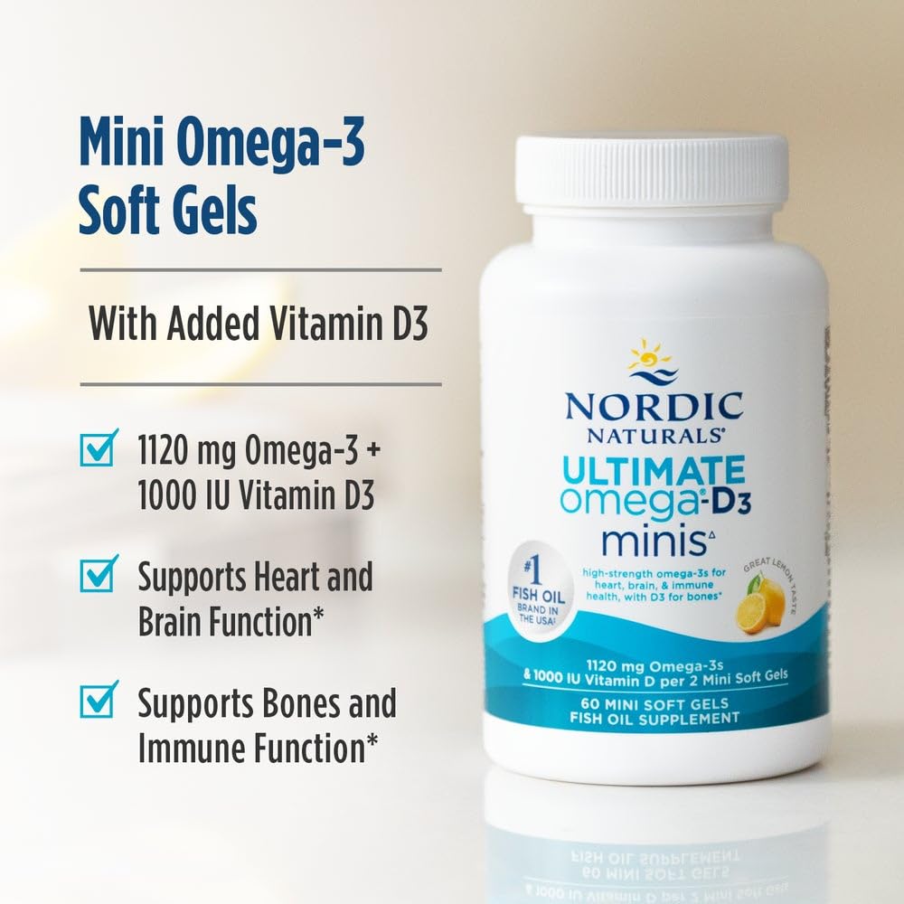 Nordic Naturals Ultimate Omega 2X Mini D3 1120mg - 60 Softgels - image 3