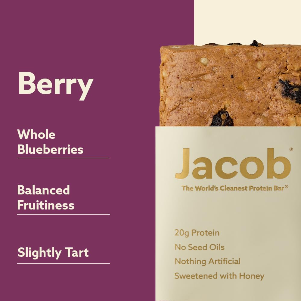 Jacob Protein Bars Berry Grass-Fed 20g - 9 Pack - image 2
