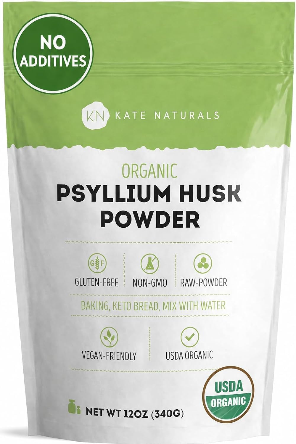 Kate Naturals Organic Psyllium Husk Powder - 12 oz