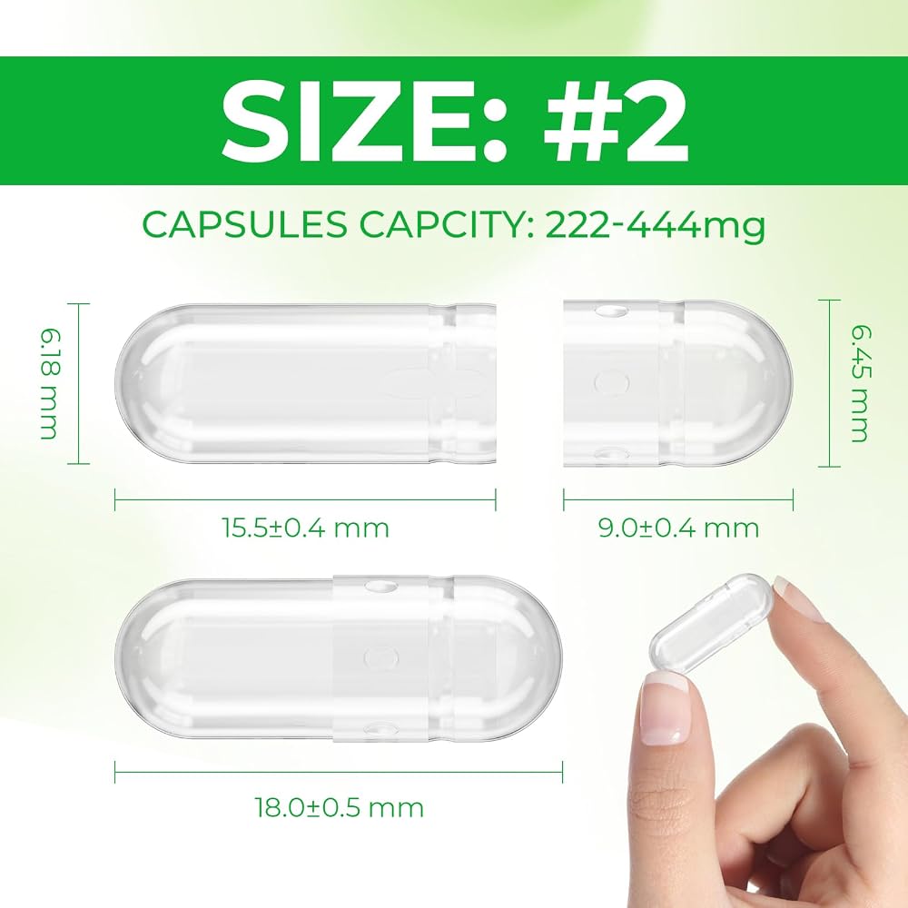 Angtai JN Empty Vegan Capsules Size 2 - 1,000 Count - image 2