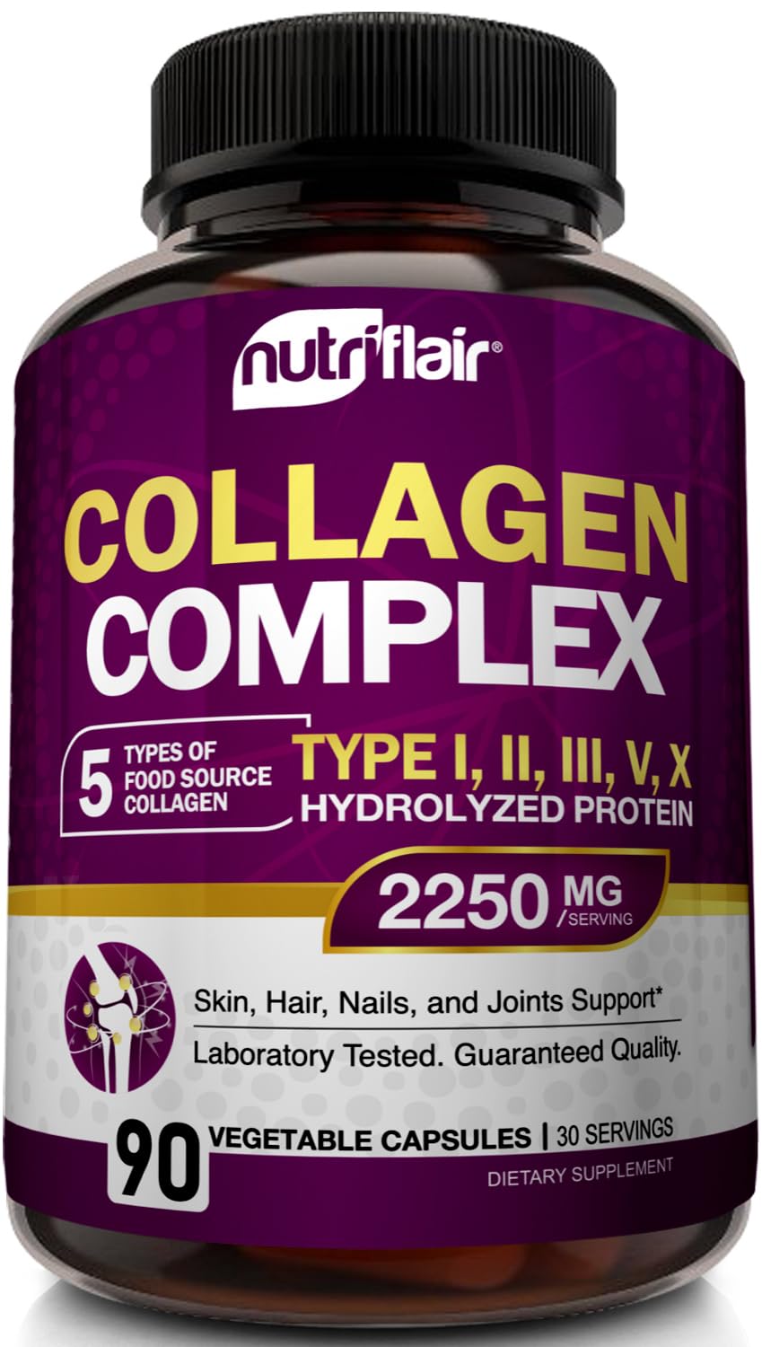 NutriFlair Multi Collagen Peptides 2250mg - 90 Capsules