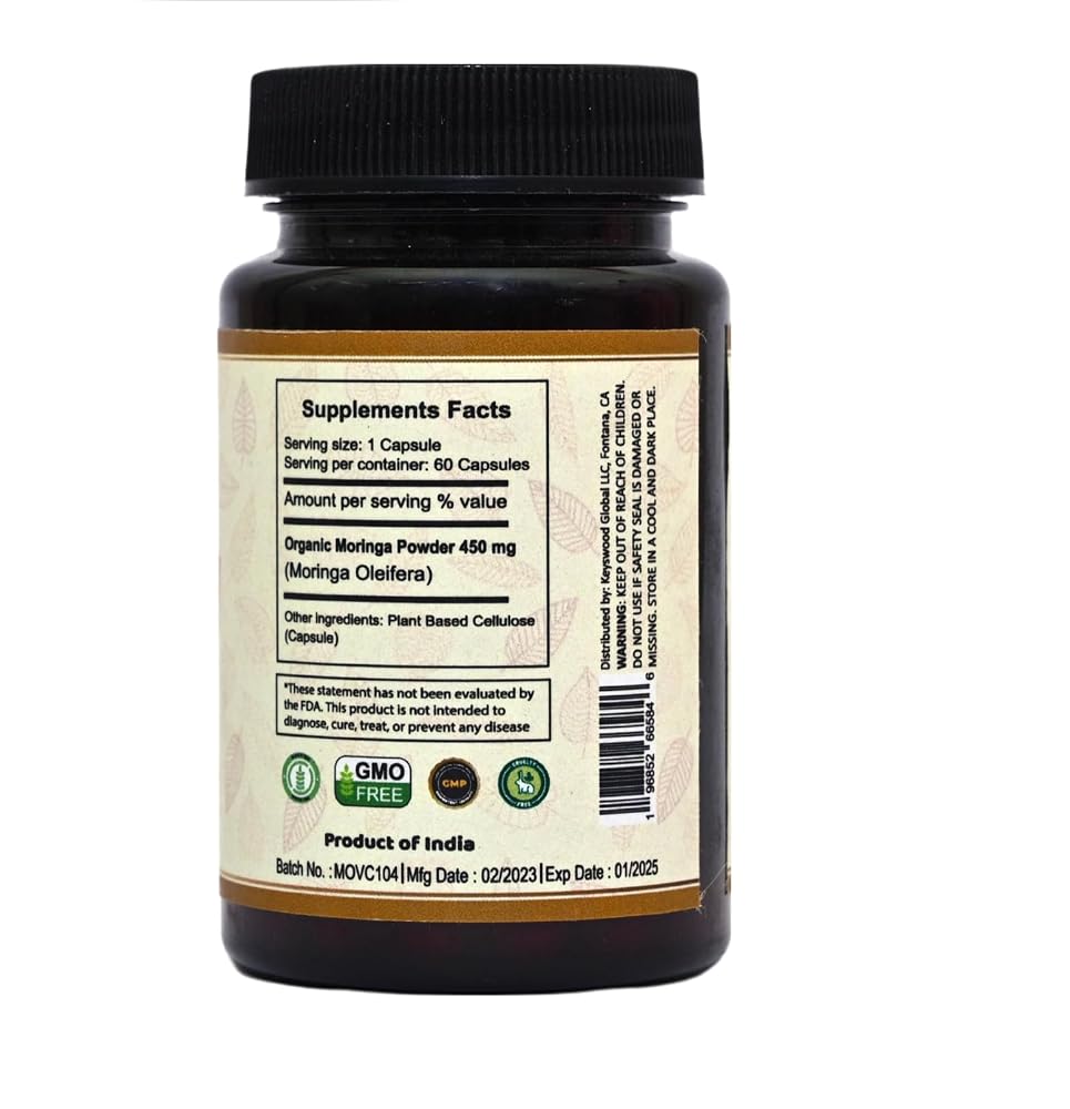 VedaSecrets Moringa Capsules with Phyllanthus Emblica - 60 Vegetarian Capsules - image 3