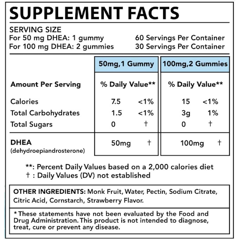 Holistic MD DHEA 50mg/100mg Gummies - 60 Count - image 5