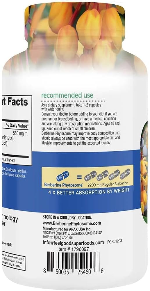 Feel Good Superfoods Berberine Phytosome - 120 Vegan Capsules - image 2