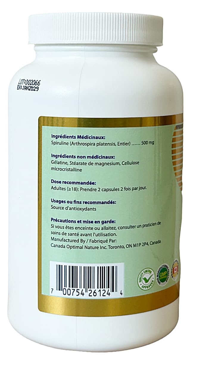 Cand-Made 100% Natural Spirulina 500mg - 180 Capsules - image 4