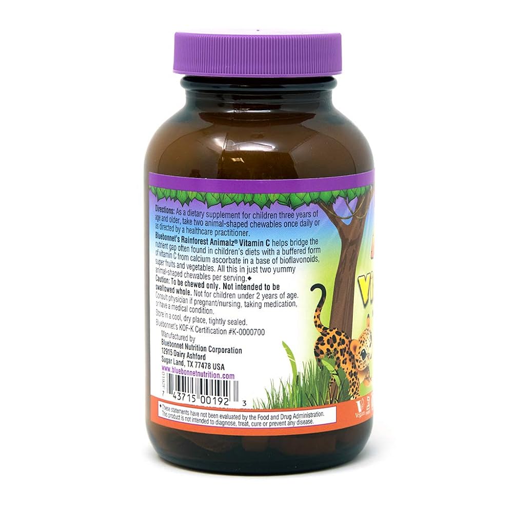 Bluebonnet Nutrition Rainforest Animalz Vitamin C - 90 Tablets - image 10