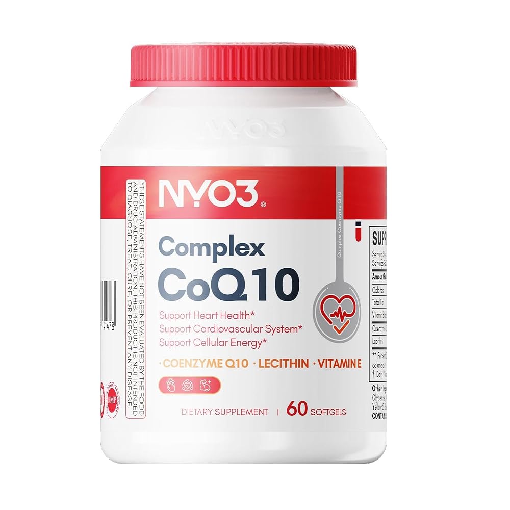 NYO3 CoQ10 200mg with Lecithin and Vitamin E - 60 Softgels