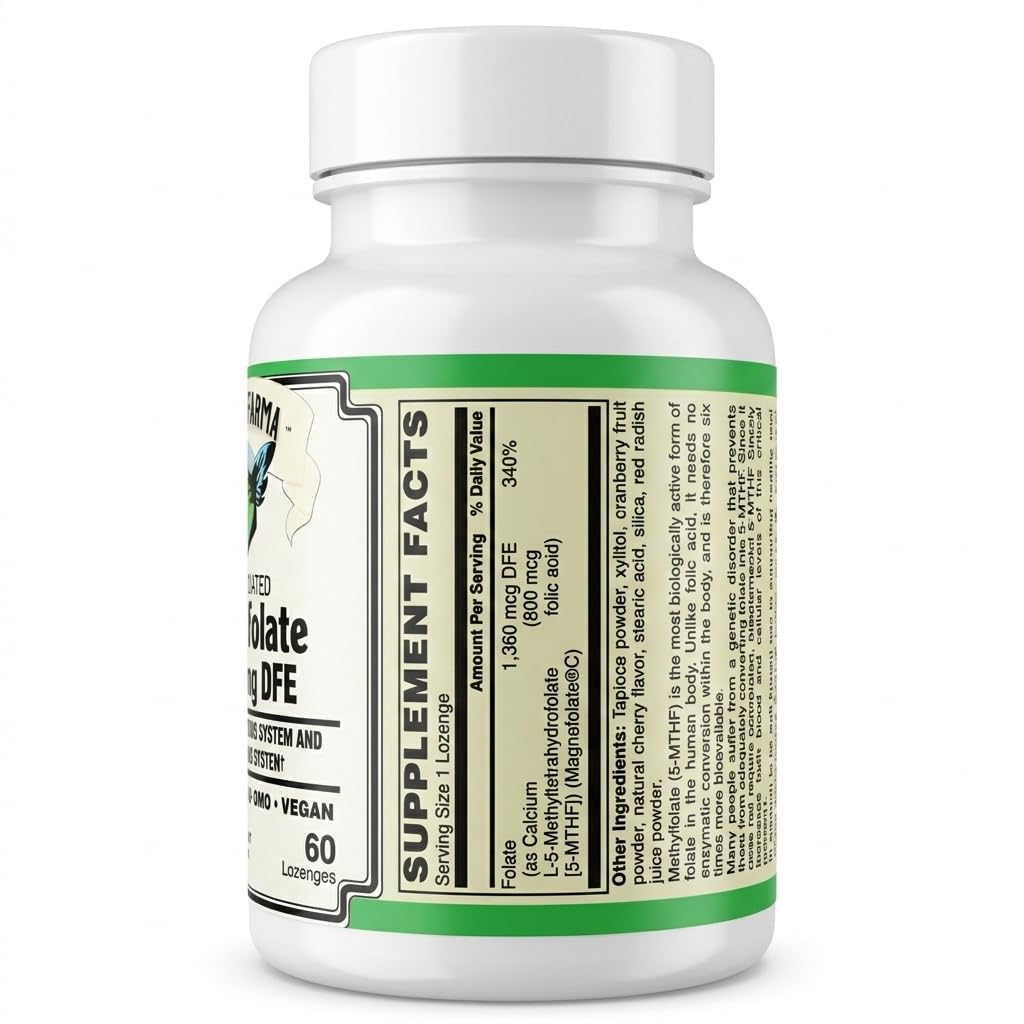 AlchePharma Coenzymated Methylfolate 1,360 mcg DFE - 60 Lozenges - image 4