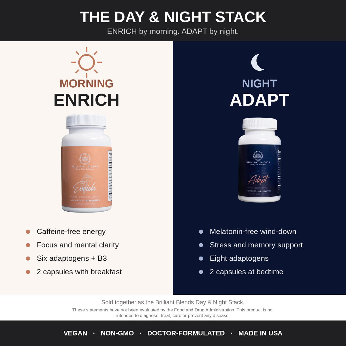 Brilliant Blends Adapt Adaptogen Supplement for Sleep & Stress - 60 Capsules - image 6