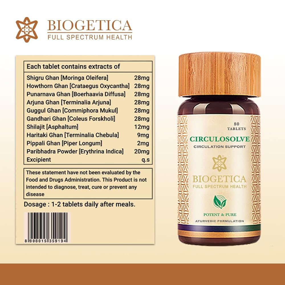 Biogetica Circulosolve Ayurvedic Arjuna Guggul Vegan Capsules - 80 Count - image 8