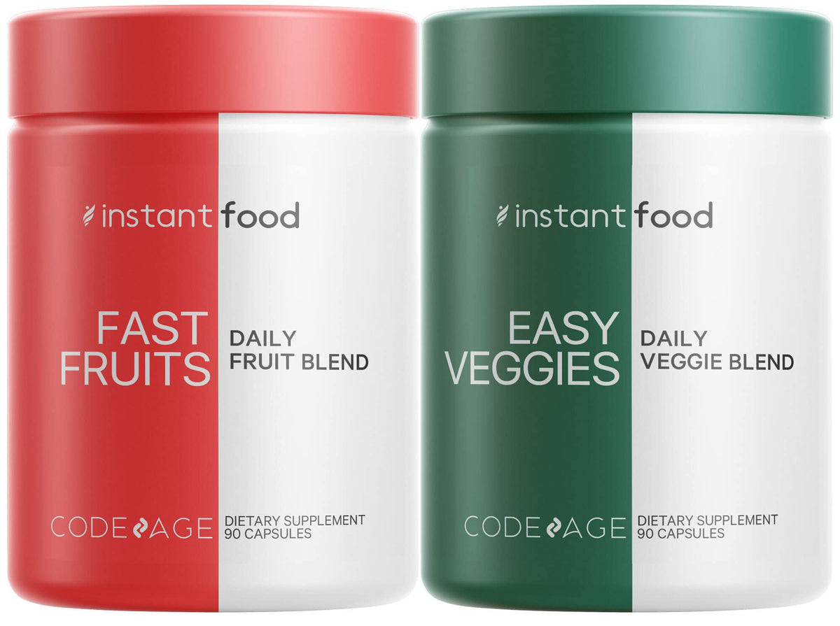 Codeage InstantFood Easy Veggies + Fast Fruits Bundle - 180 Capsules