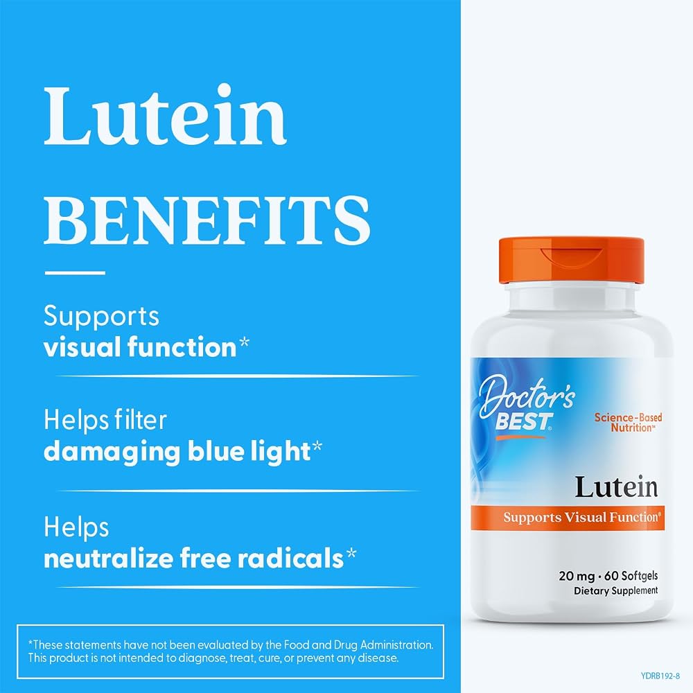 Doctor's BEST Lutein 20mg with Zeaxanthin Eye Health - 60 Softgels - image 4