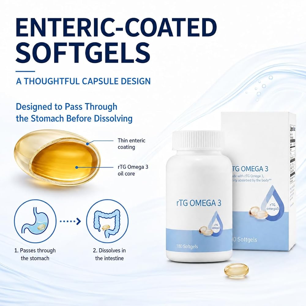 Generic rTG Omega-3 Fish Oil 600mg EPA DHA - 180 Softgels - image 3