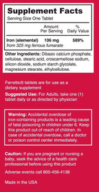 Ferretts Iron Supplement 325 mg Ferrous Fumarate - 3 Tablets - image 3