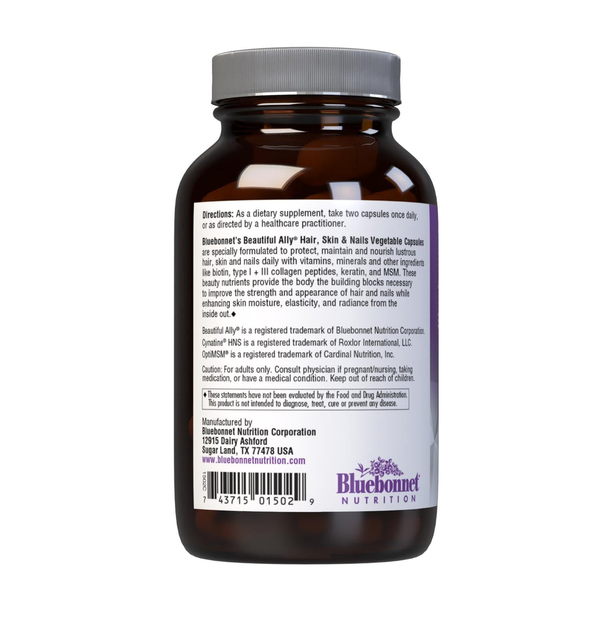 BlueBonnet Beautiful Ally Hair, Skin & Nails Collagen - 90 Capsules - image 3
