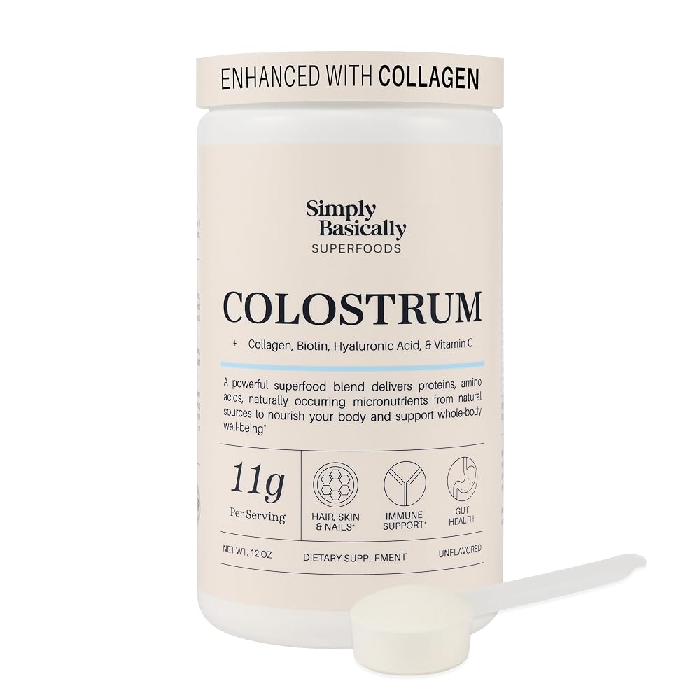 Simply Basically Bovine Colostrum & Collagen Peptides Powder - 30 Servings