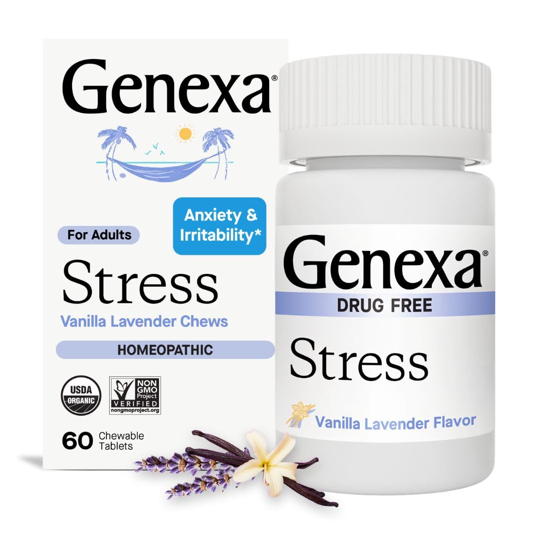 Genexa Stress & Anxiety Relief Chewable Tablets - 60 Tablets