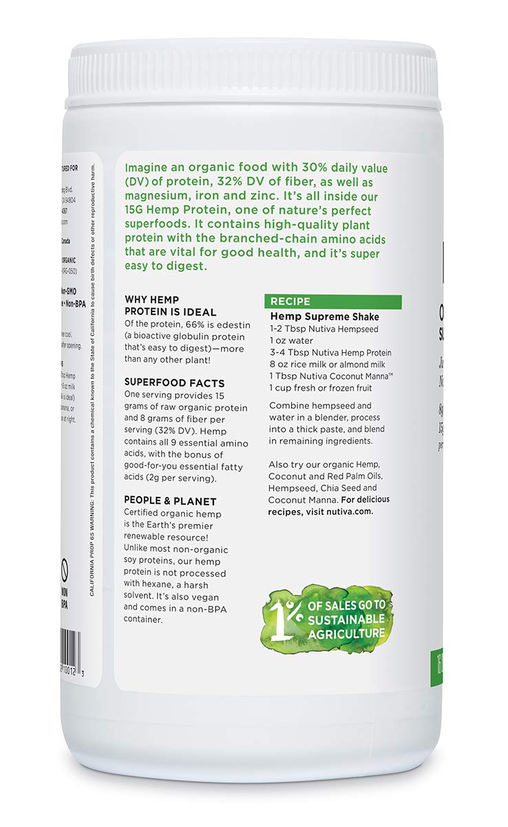 Nutiva Organic Cold-Processed Hemp Protein - 16 Ounces - image 2