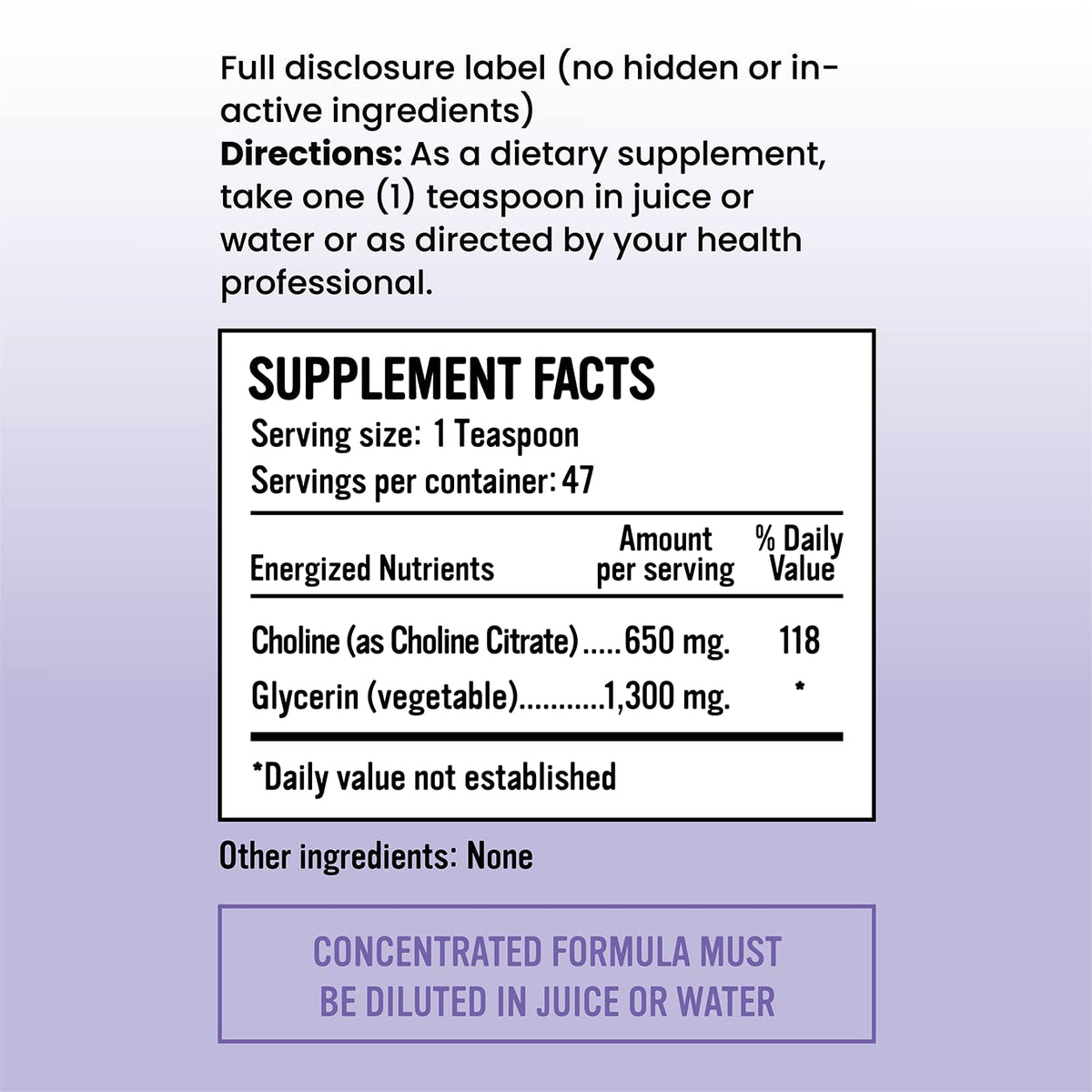 Alkaline for Life Liquid Choline Citrate 650 mg - 47 Servings - image 2