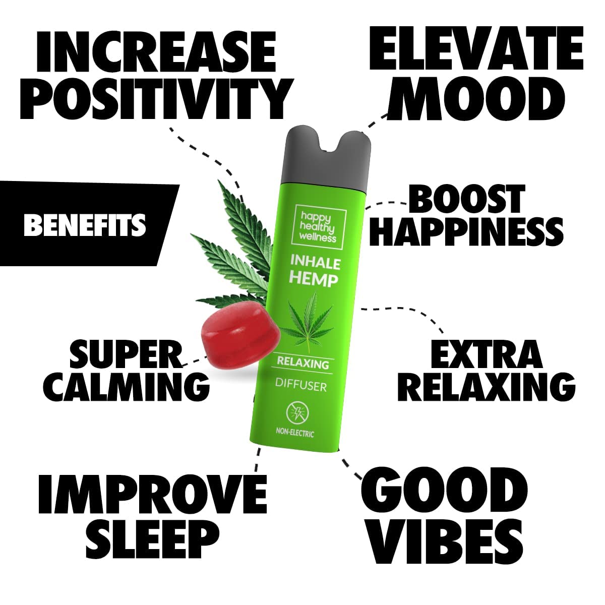 Happy Healthy Wellness Hemp Gummies & Inhaler Gift Pack - 31 Count - image 2