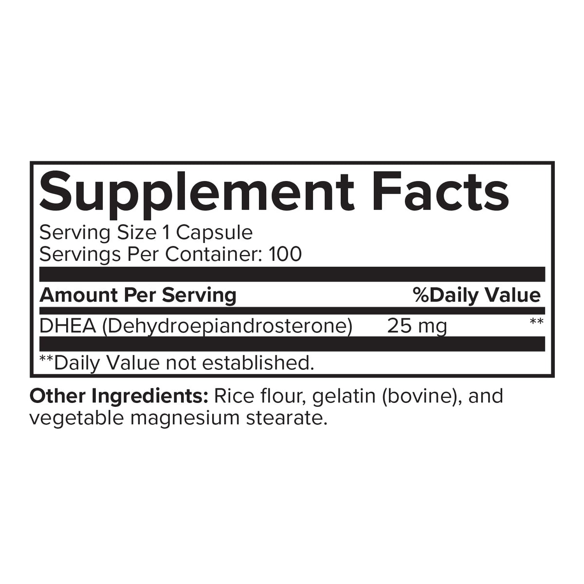 Portions Master DHEA 25mg Hormone Support - 100 Capsules - image 4
