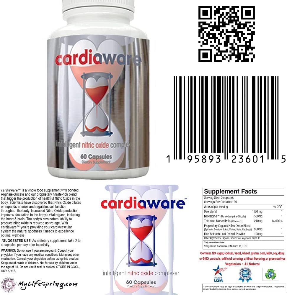 cardiaware Intelligent Nitric Oxide Complexer - 60 Capsules - image 8