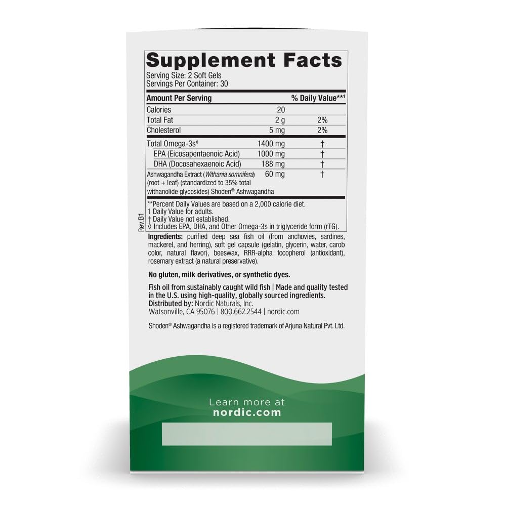 Nordic Naturals Mood Support Omega-3 1400mg EPA+DHA - 60 Softgels - image 2