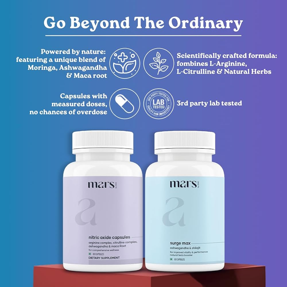 mars by GHC Nitric Oxide Capsules + SurgeMax Capsules