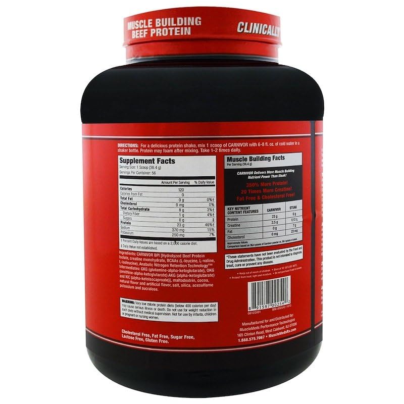 MuscleMeds Carnivor Beef Protein Isolate Chocolate - 4 lb - image 2