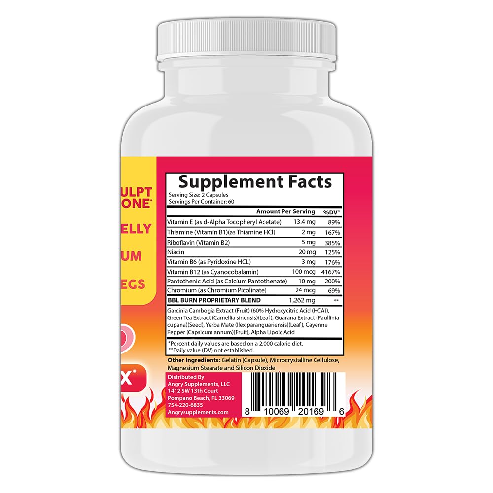 Angry Supplements Better Booty BBL Burn Thermogenic Complex - 120 Capsules - image 4
