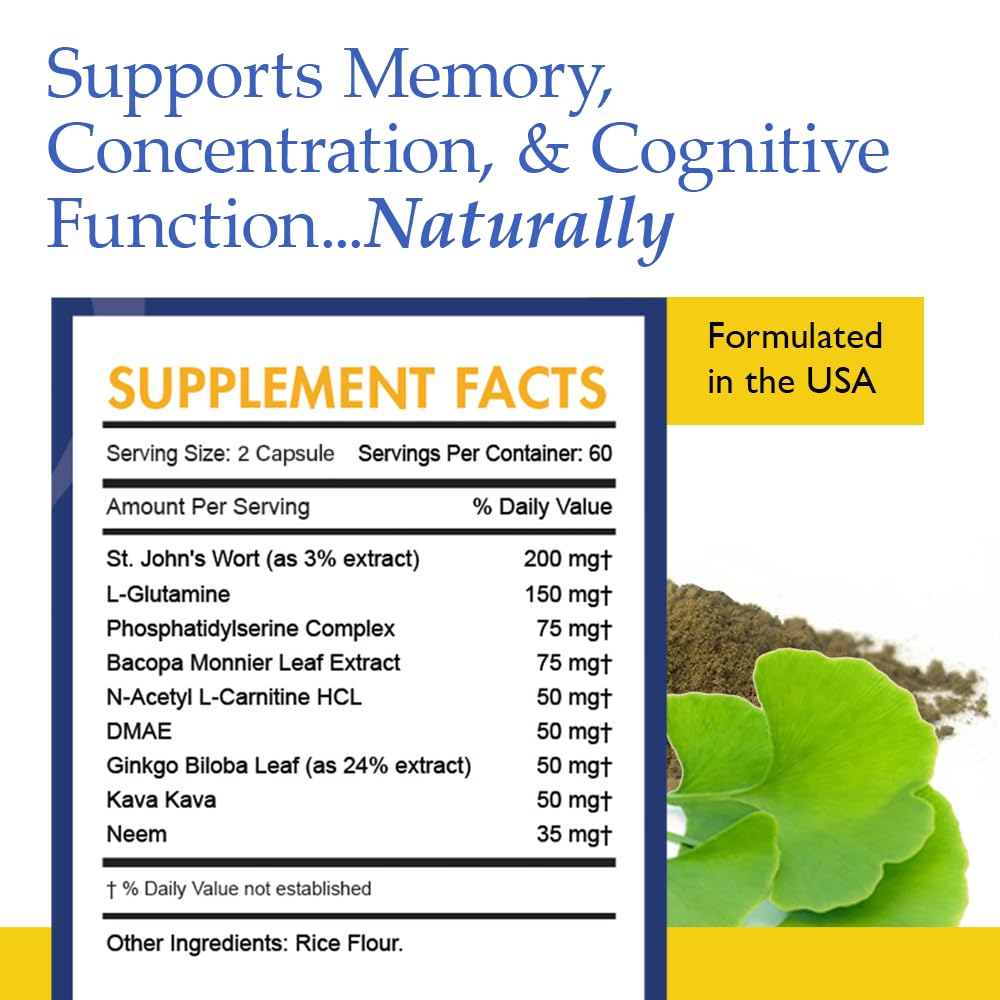 Nutrition Essentials Nootropic Brain Support - 60 Capsules - image 2