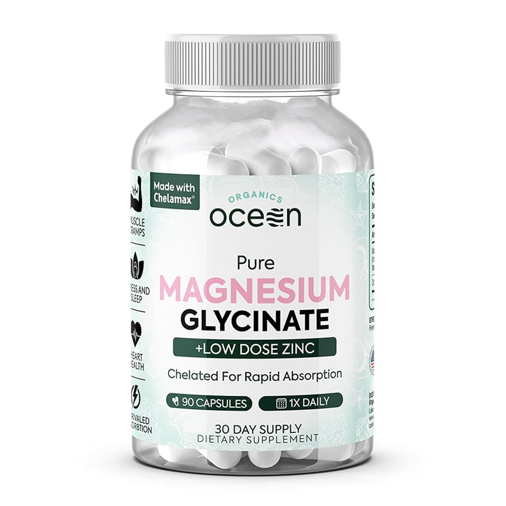 Organics Ocean Pure Magnesium Glycinate with Zinc - Maximum Strength