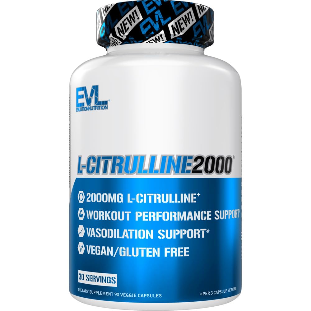 Evlution L-Citrulline2000 Nitric Oxide Supplement - 90 Capsules
